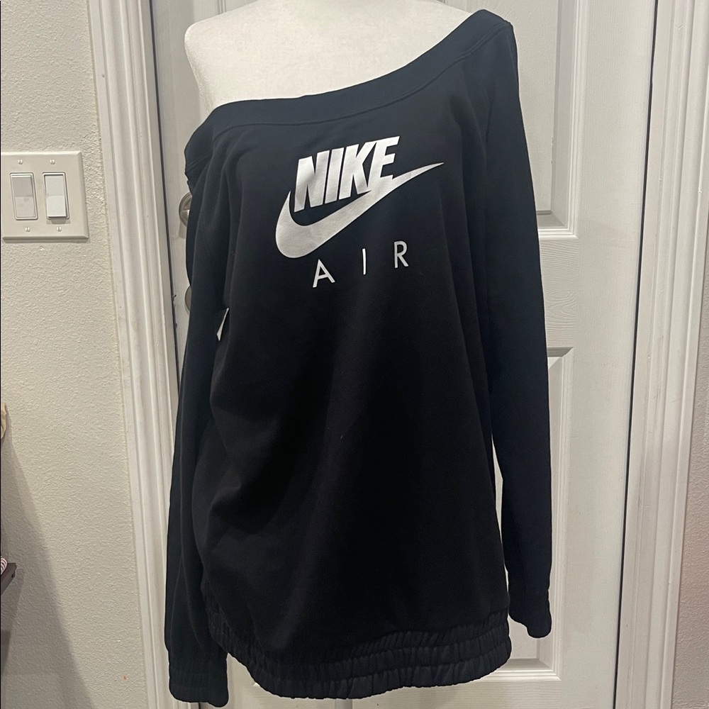Nike Air Black of the Shoulder  Sweatshirt Size Medium